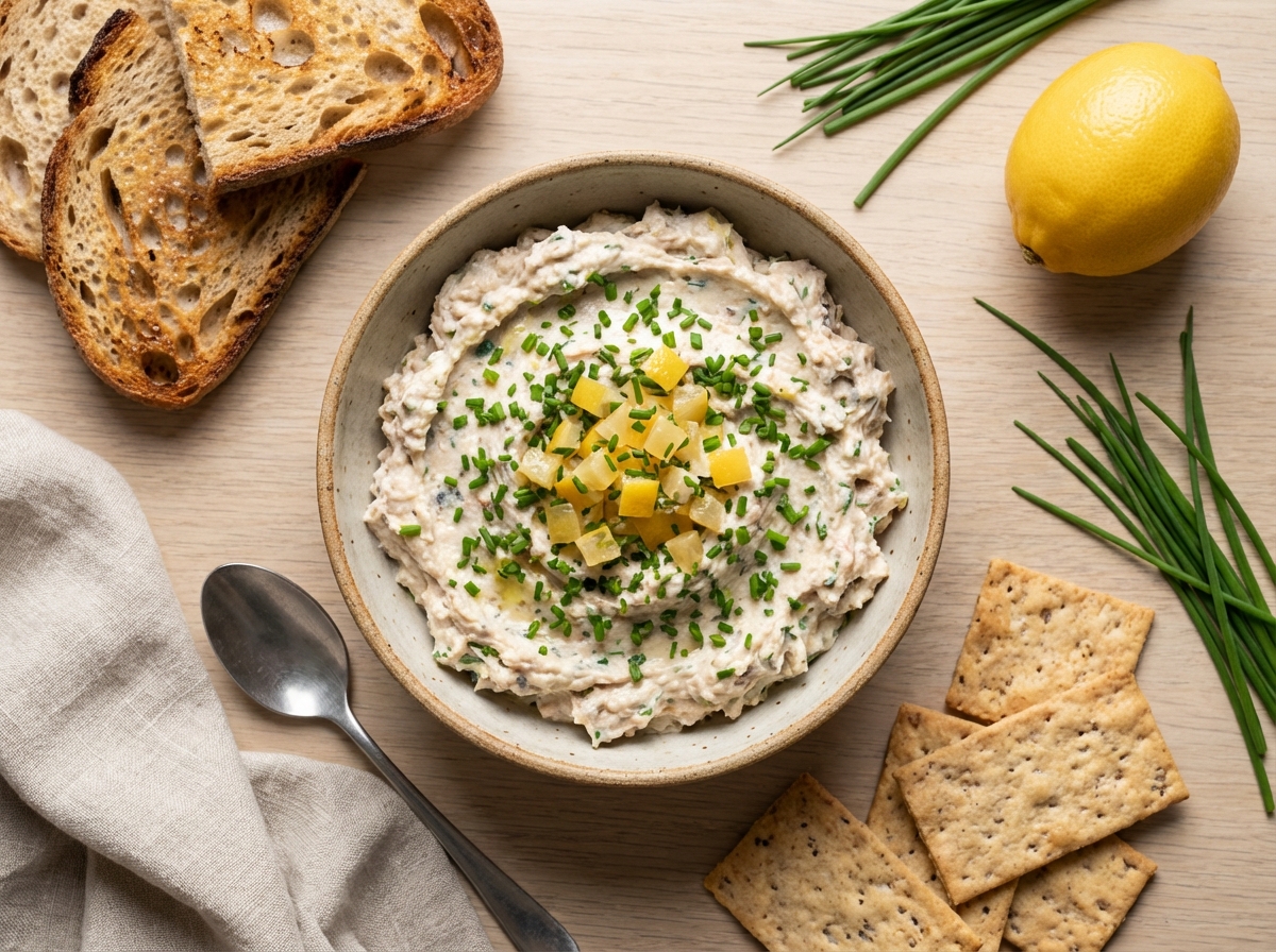 Rillettes de sardines au citron confit et fromage frais