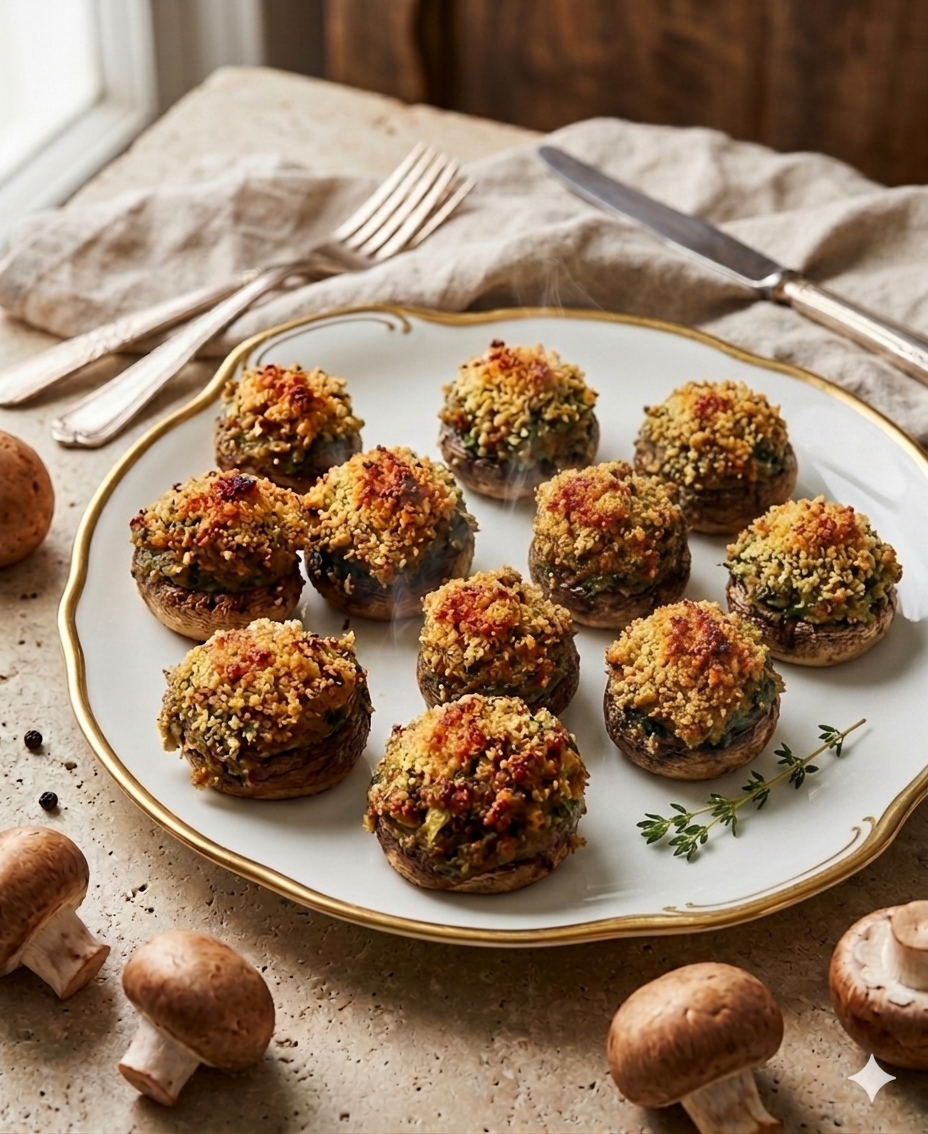 Champignons farcis au jambon